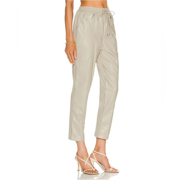 NWT Jonathan Simkhai- Violet Vegan Leather Track Pant. Size M - Picture 2 of 12